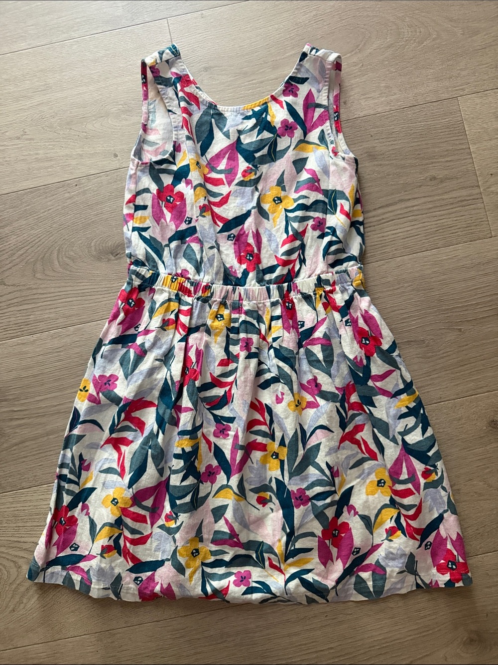 Carter's Floral Tank Dress in White, Pink, Yellow and Teal